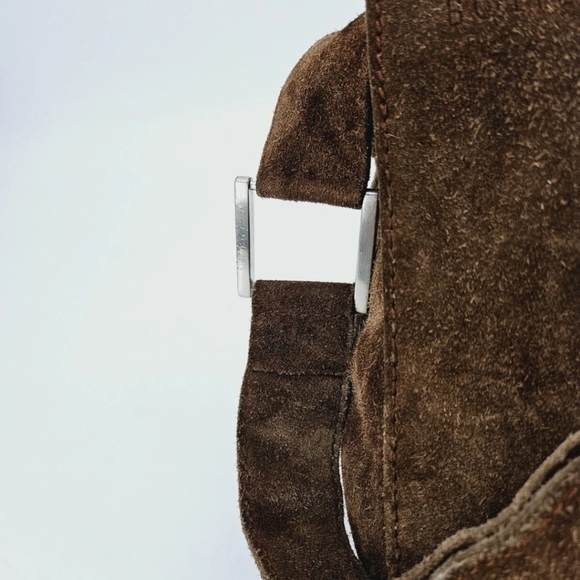 Vintage Bottega Veneta brown suede Sholder  bag Flap Magnetic Closure Minimalist - Picture 5 of 14